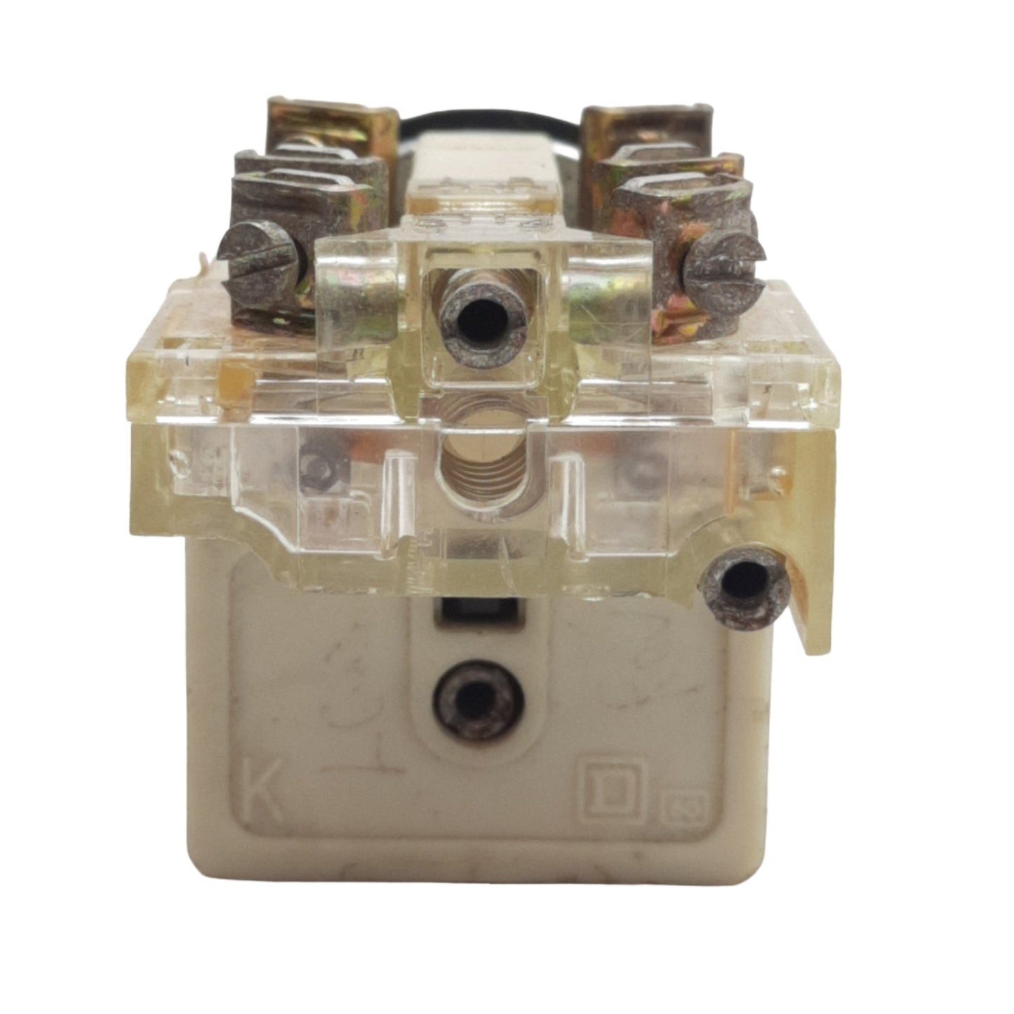 Used Square D 9001KM1 Amber Illuminated Momentary Push Button ø30mm, 120VAC, 1NO+1NC