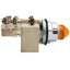 Used Square D 9001KM1 Amber Illuminated Momentary Push Button ø30mm, 120VAC, 1NO+1NC
