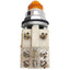 Used Square D 9001KM1 Amber Illuminated Momentary Push Button ø30mm, 120VAC, 1NO+1NC
