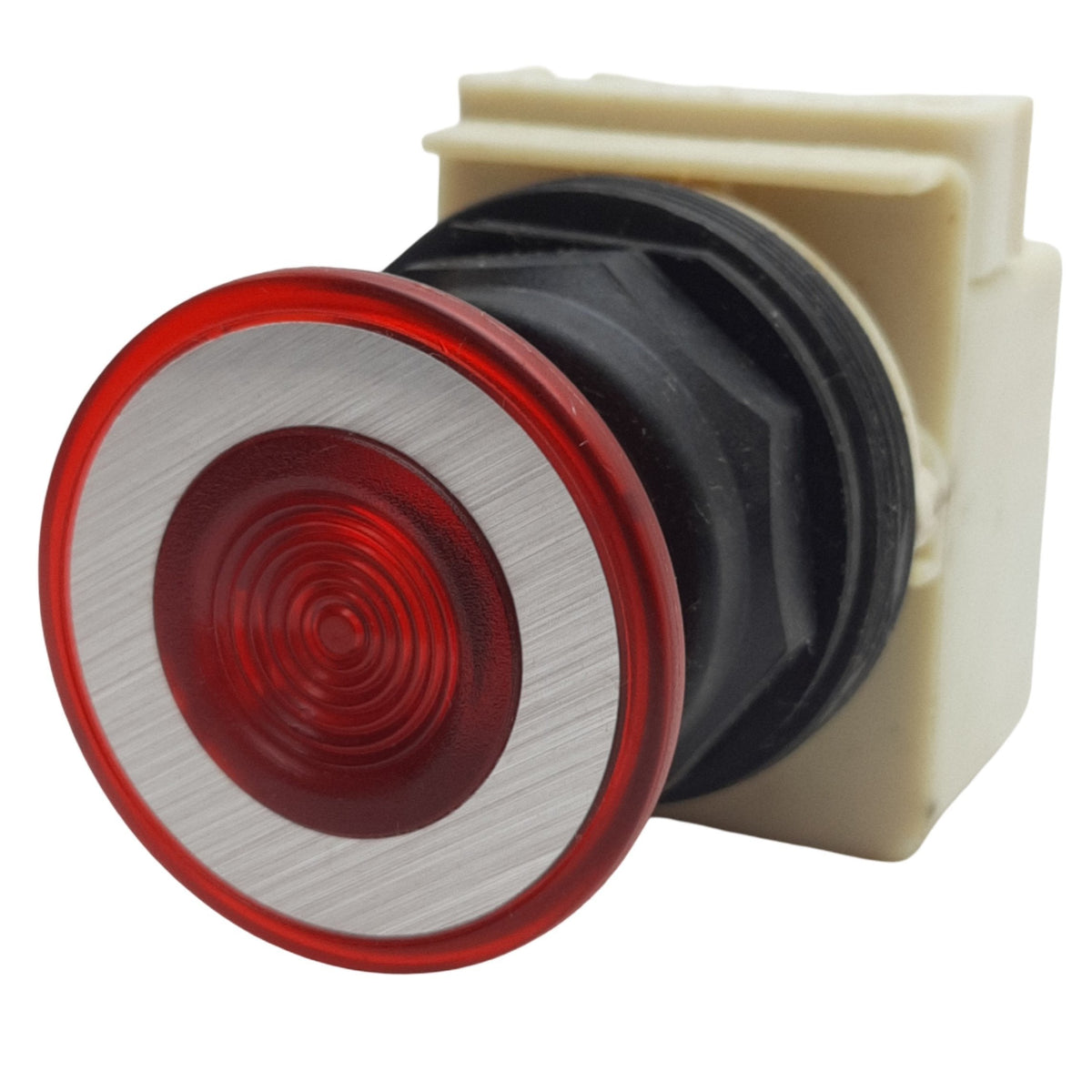 Used Square D 9001KM1 Red Illuminated Push/Pull Button ø30mm, 110-120VAC Lamp