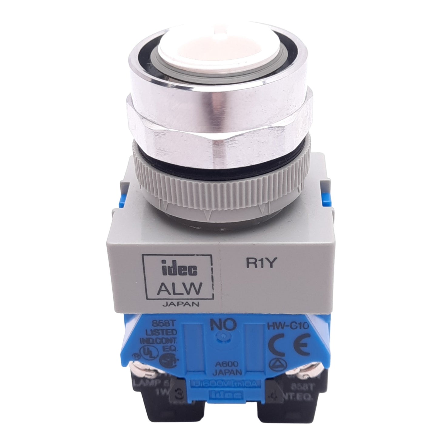 Used IDEC ALW212620D-A Amber Illuminated Pushbutton, 22mm, 2NO, 24V LED, 600V Max