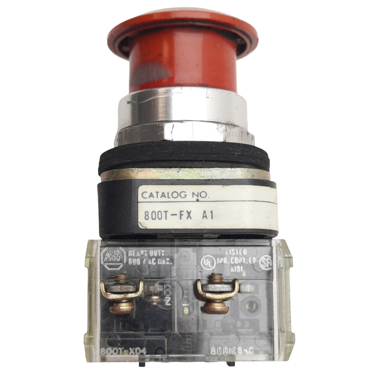 Used Allen-Bradley 800T-FX6A1 Red 2-Position Push/Pull Button ø30mm, 1NCLB+1NO