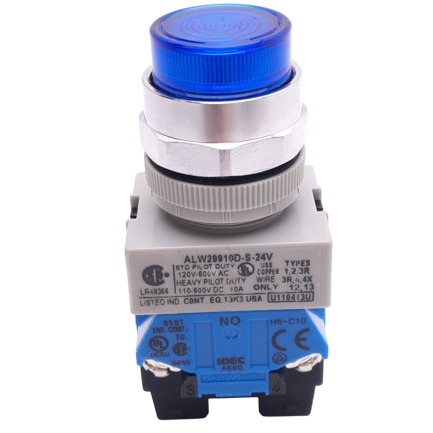 New IDEC ALW29910D-S-24V Blue Illuminated Pushbutton, 22mm, 1NO, 600V 10A Max