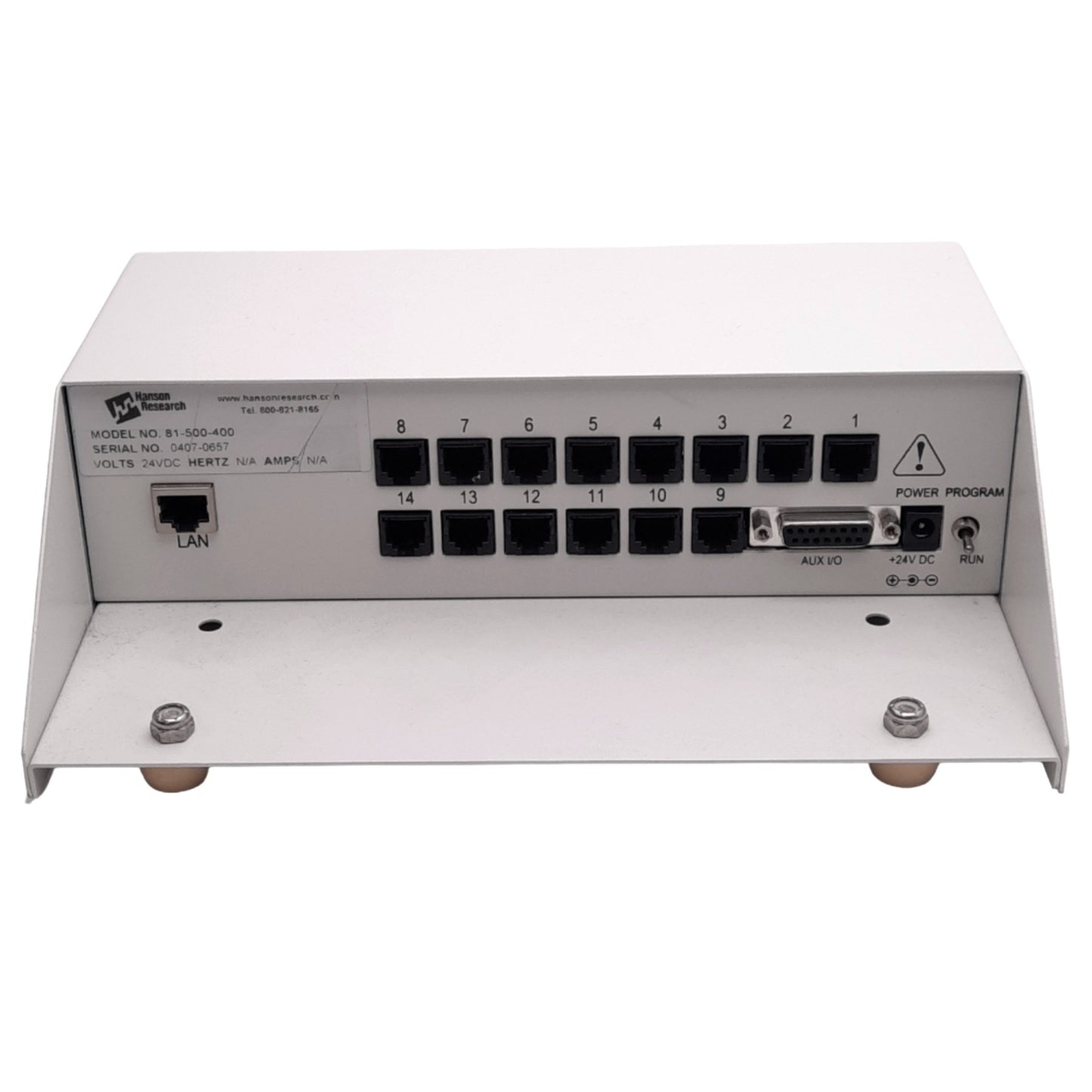 Used Hanson Research 81-500-400 COM Switch Network Link, 14-Port RJ11, RJ45, 24VDC