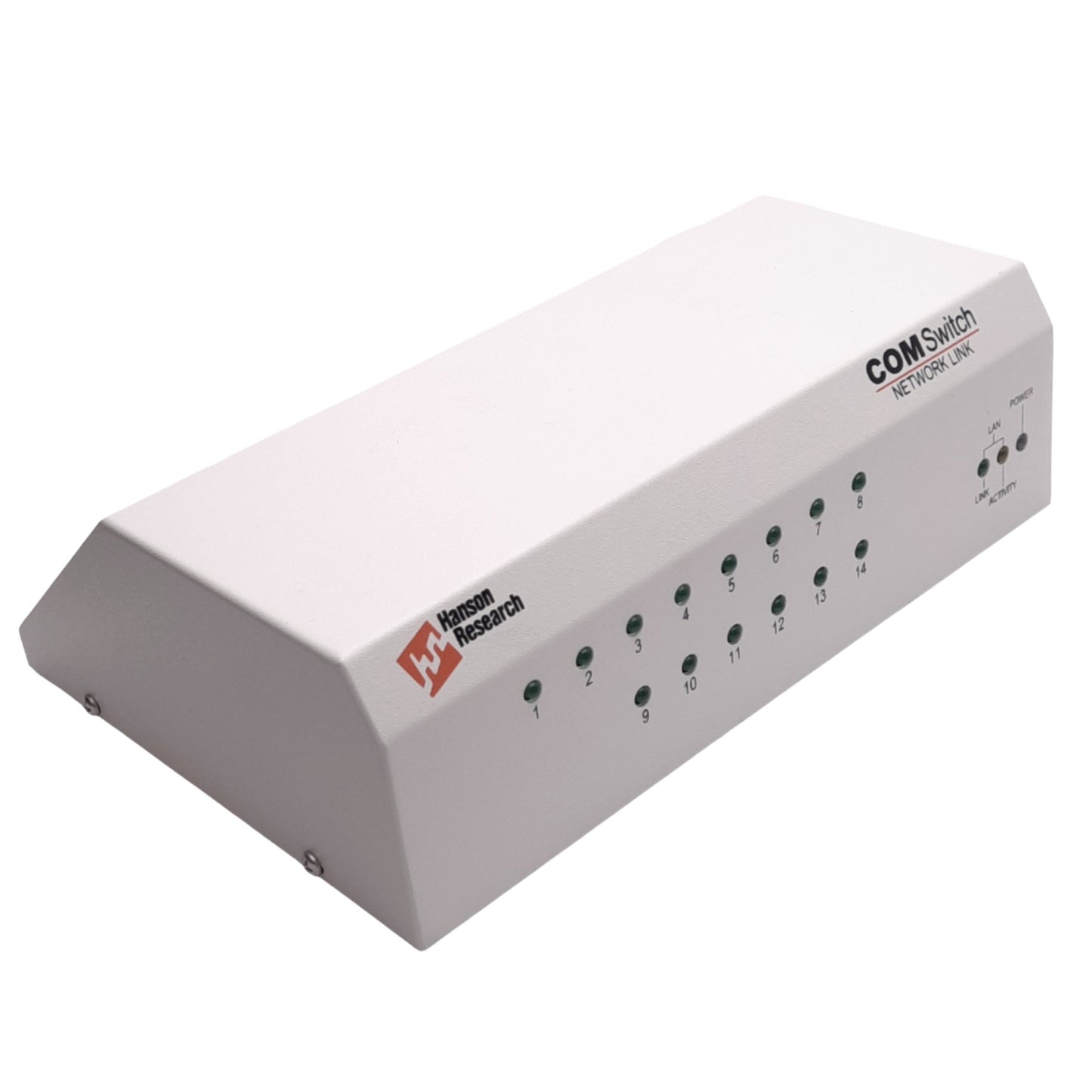 Used Hanson Research 81-500-400 COM Switch Network Link, 14-Port RJ11, RJ45, 24VDC