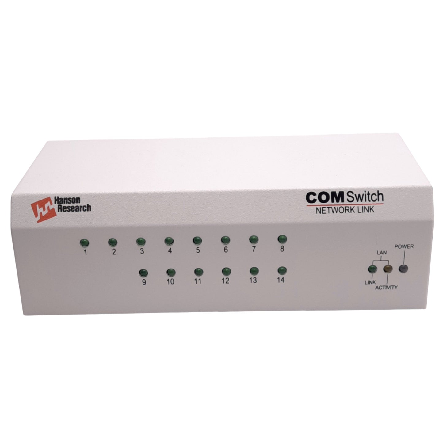 Used Hanson Research 81-500-400 COM Switch Network Link, 14-Port RJ11, RJ45, 24VDC
