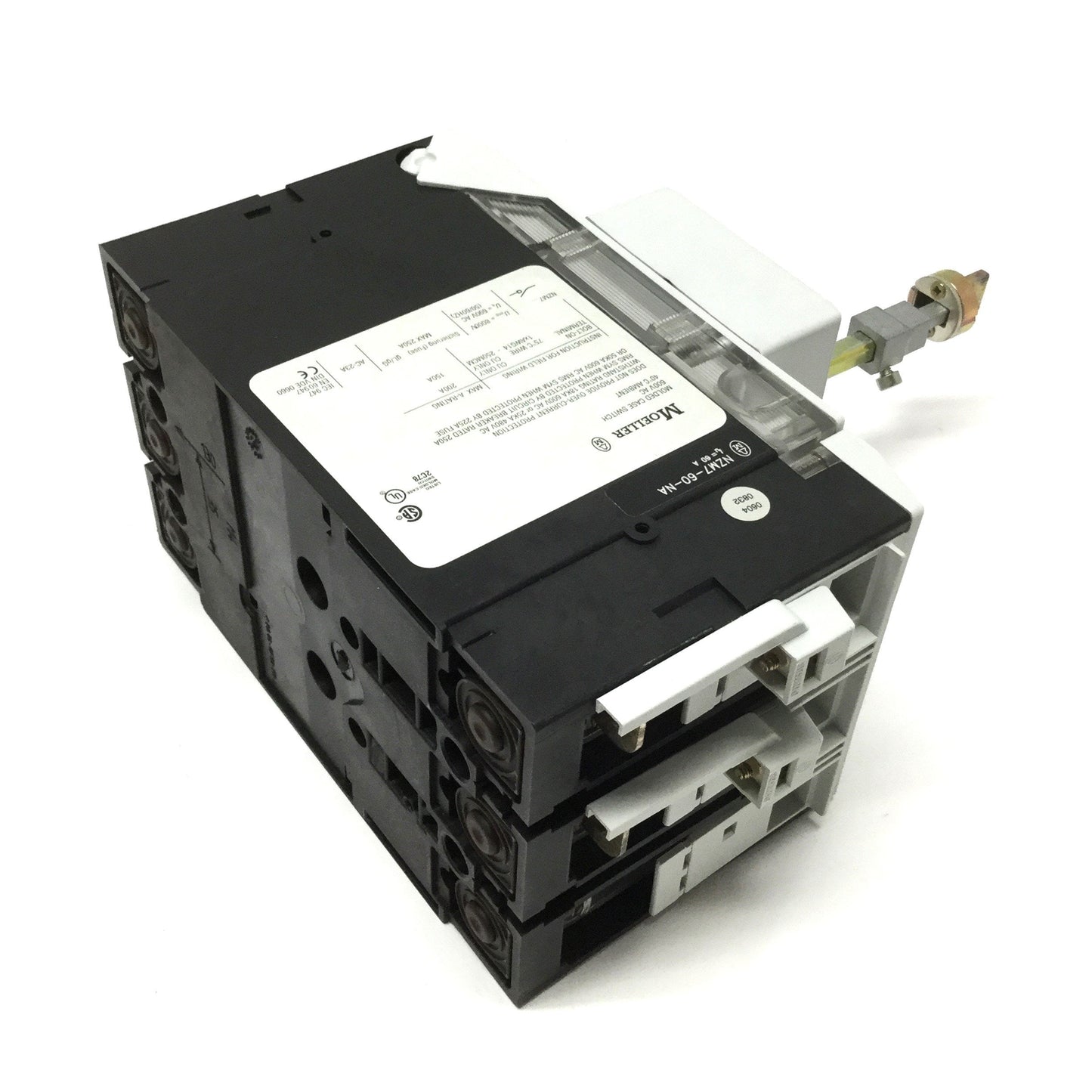 Used Moeller NZM7-60-NA Disconnect Switch, 3-Pole, 600VAC, 60A w/Rotary Module