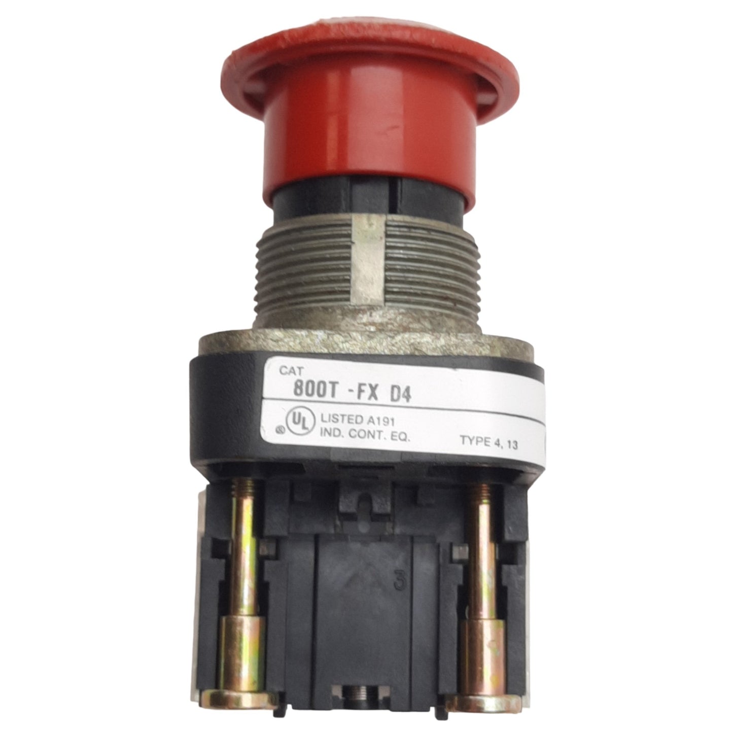 Used Allen Bradley 800T-FX6D4 Red Mushroom 2-Position Push/Pull Button ø30mm, 1NCLB