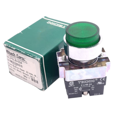 New Altech 2ALP3LB-024 Green Illuminated Pushbutton Switch, ø22mm, 24VAC/DC LED