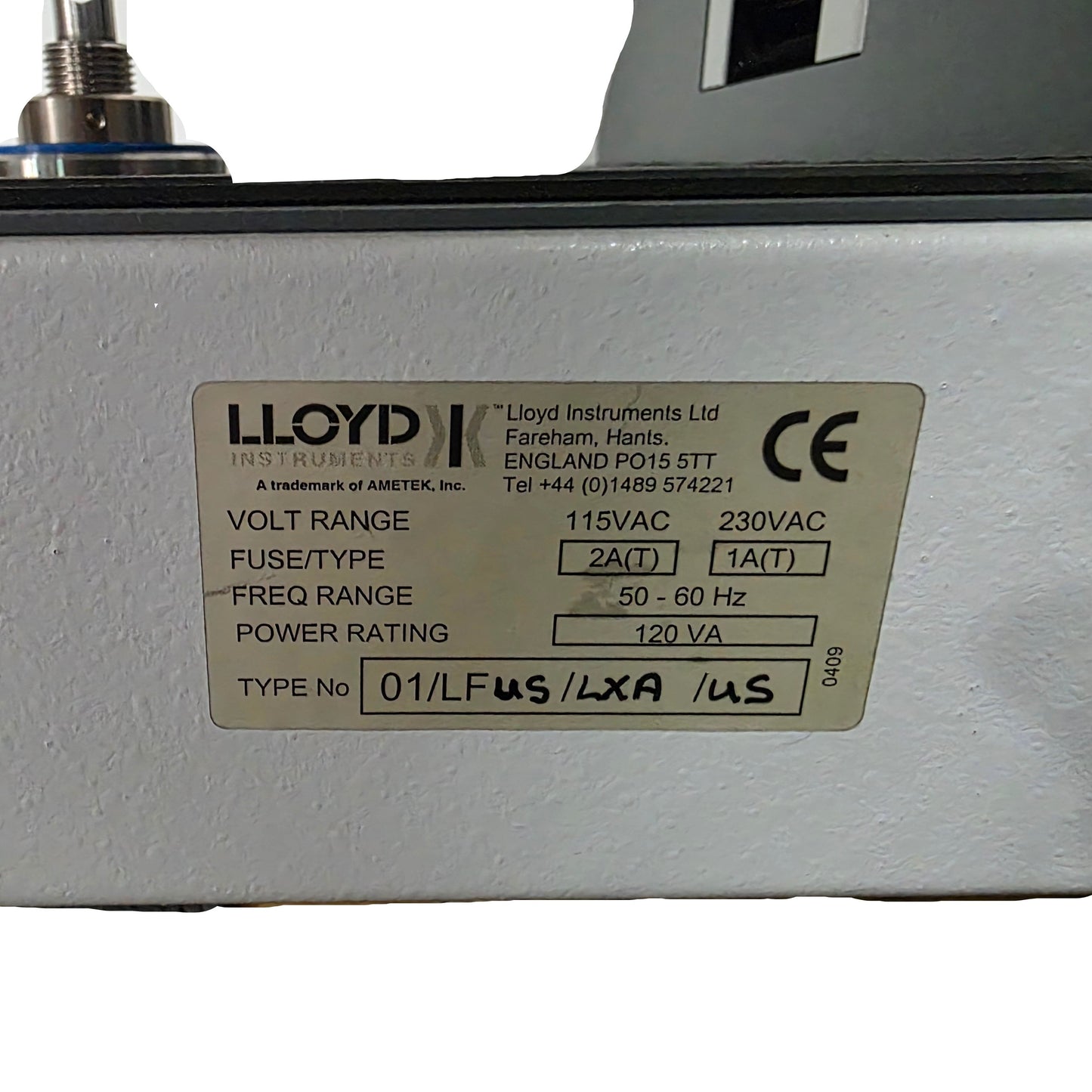 Used Lloyd 01/LFUS/LXA/US LF Plus Universal Material Testing Machine 1kN 500mm 115VAC
