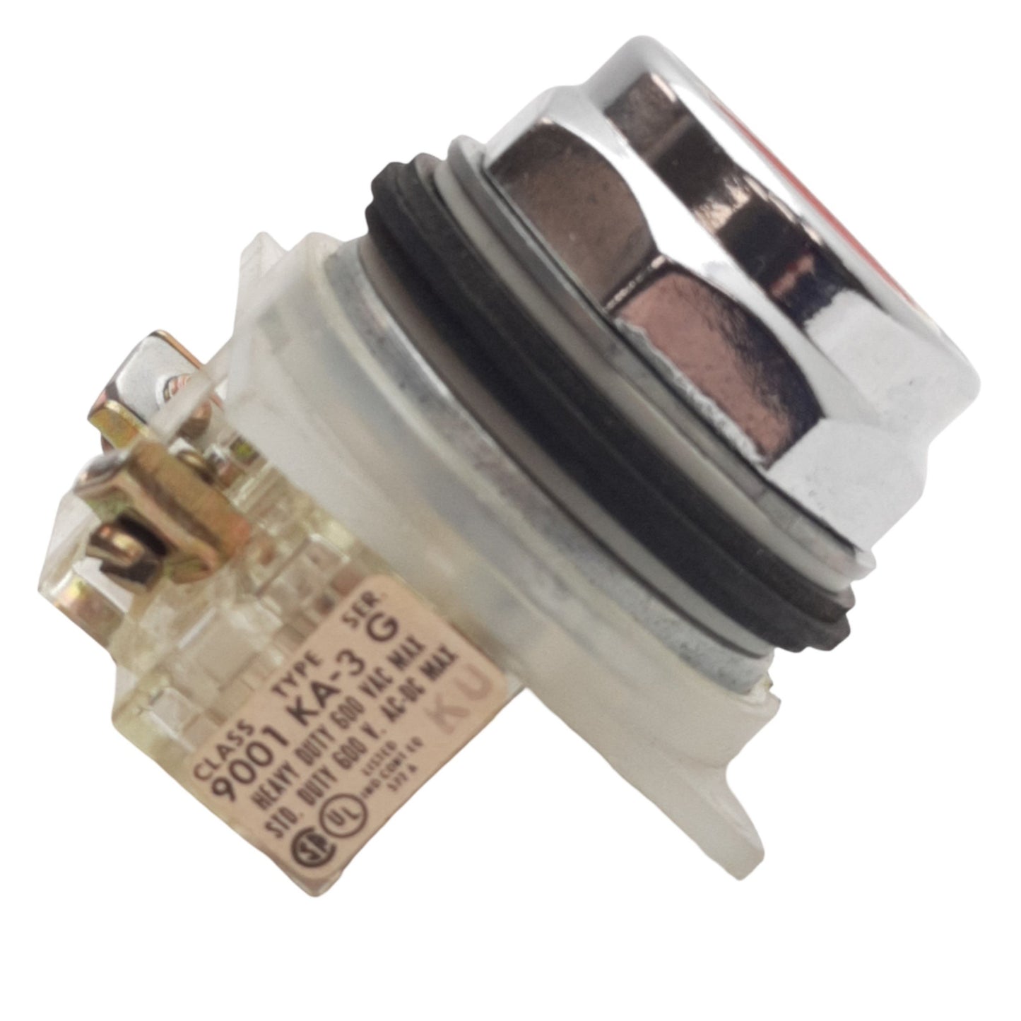 Used Square D 9001KR1RH16 Red Flush Momentary Push Button ø30mm, 1NC, 600VAC, 10A Max