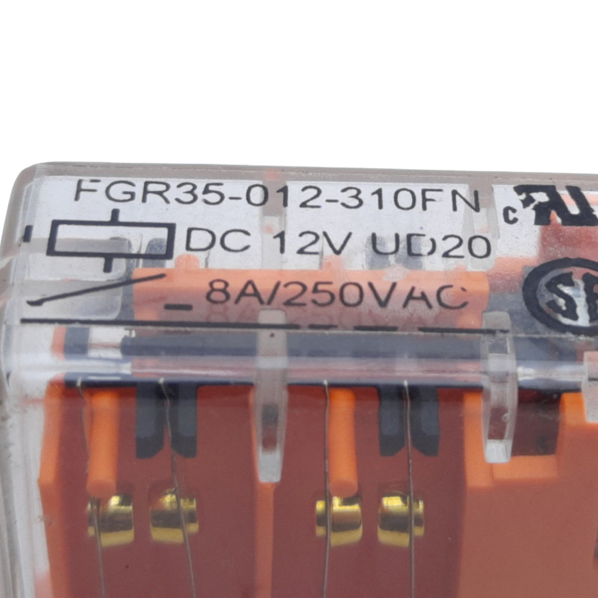Used FGR FGR35-012-310FN Safety Relay 4-Poles, 3NO/1NC, 8A 250V AC, Coil 12V DC