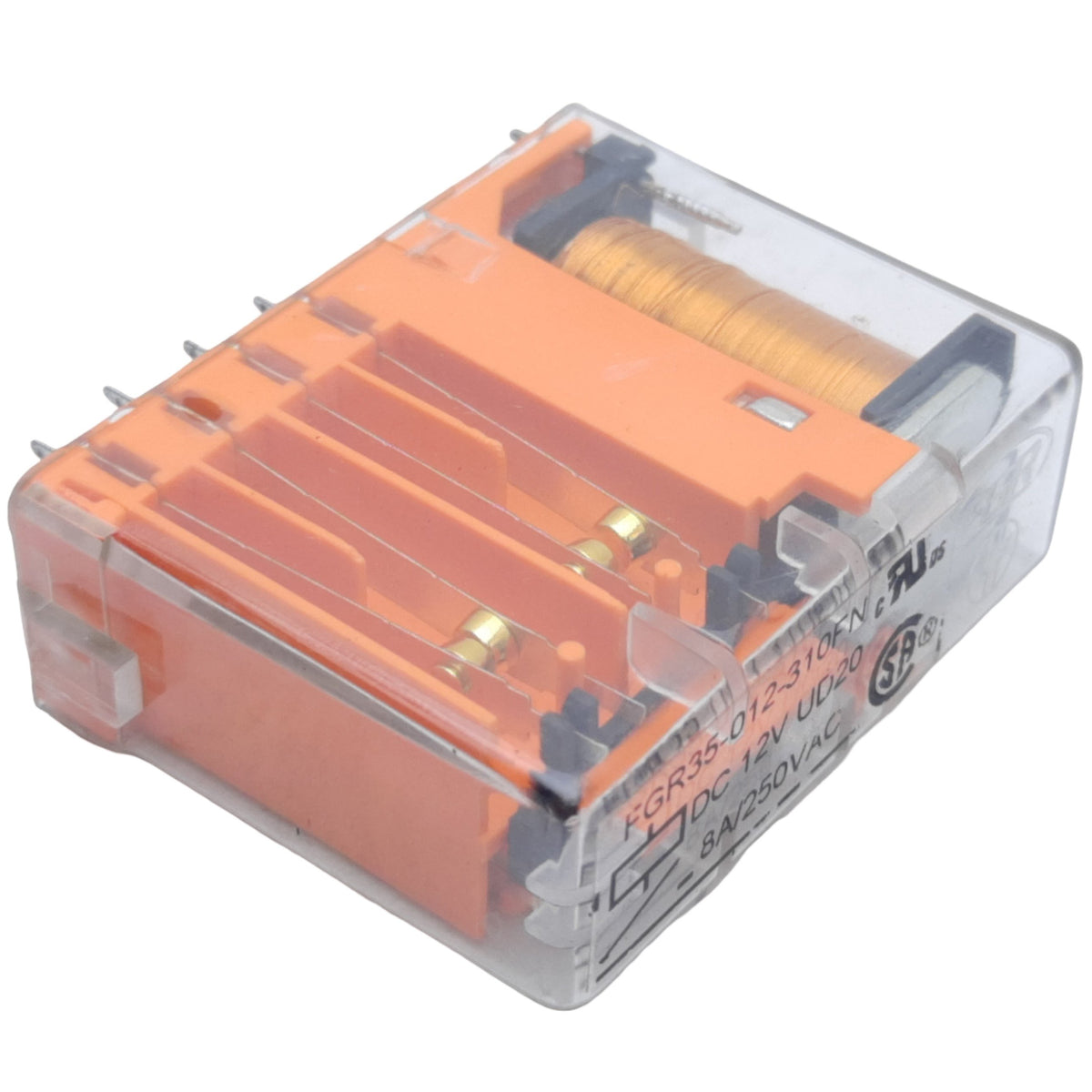 Used FGR FGR35-012-310FN Safety Relay 4-Poles, 3NO/1NC, 8A 250V AC, Coil 12V DC