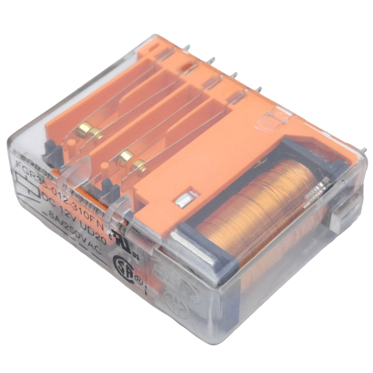 Used FGR FGR35-012-310FN Safety Relay 4-Poles, 3NO/1NC, 8A 250V AC, Coil 12V DC
