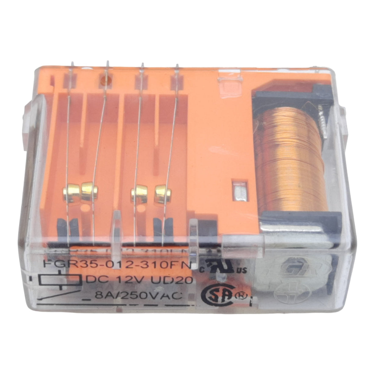 Used FGR FGR35-012-310FN Safety Relay 4-Poles, 3NO/1NC, 8A 250V AC, Coil 12V DC