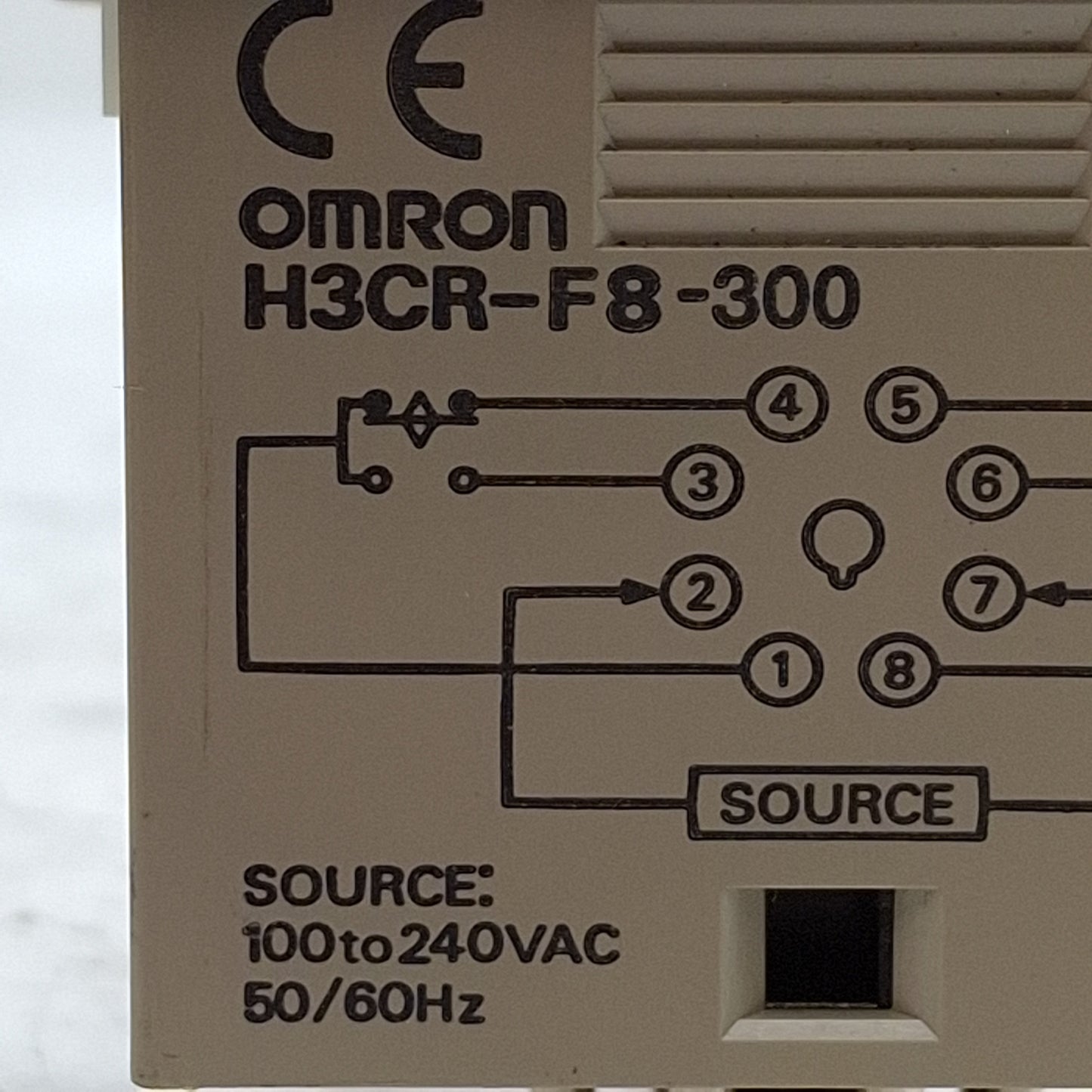 Used Omron H3CR-F8-300-AC100/240 Twin Timer Module, 1.2s-300hr, 100-240VAC, 1/16 DIN