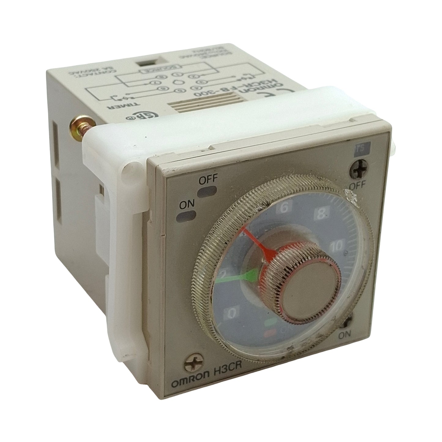 Used Omron H3CR-F8-300-AC100/240 Twin Timer Module, 1.2s-300hr, 100-240VAC, 1/16 DIN