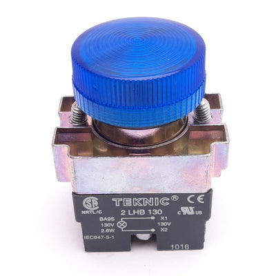 New Altech 2PLB6LB-130 TEKNIC Blue Indicator Pilot Light, 22.5mm, 130VAC/DC