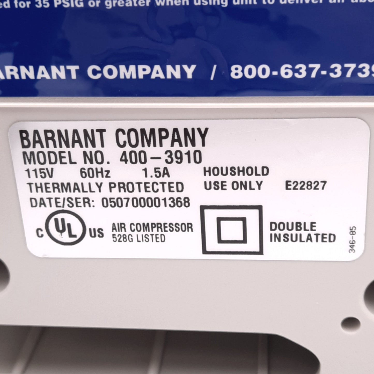 Used Barnant 400-3910 Vacuum Pressure Station, Vacuum to 21.3"Hg, 35psi Max, 115VAC