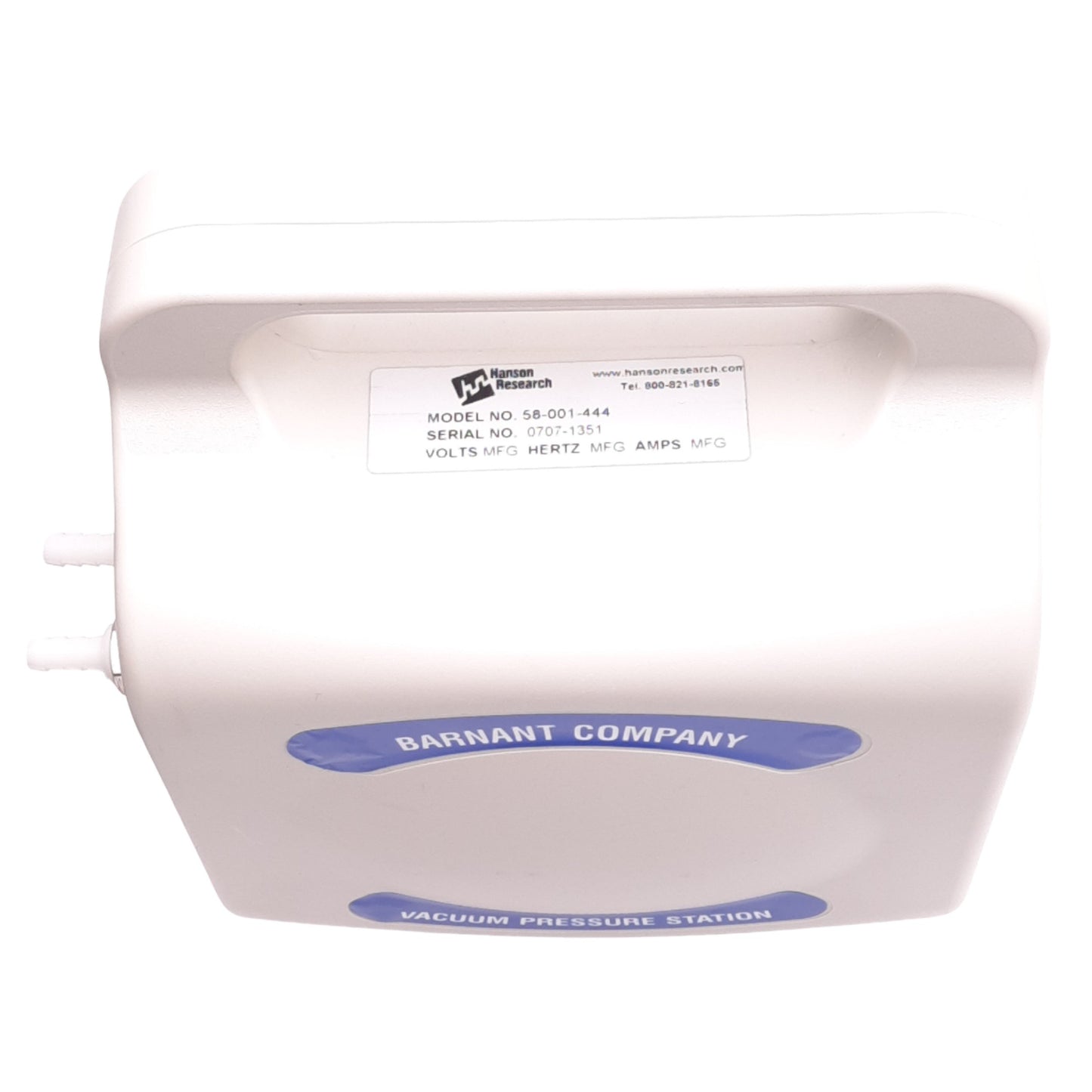 Used Barnant 400-3910 Vacuum Pressure Station, Vacuum to 21.3"Hg, 35psi Max, 115VAC