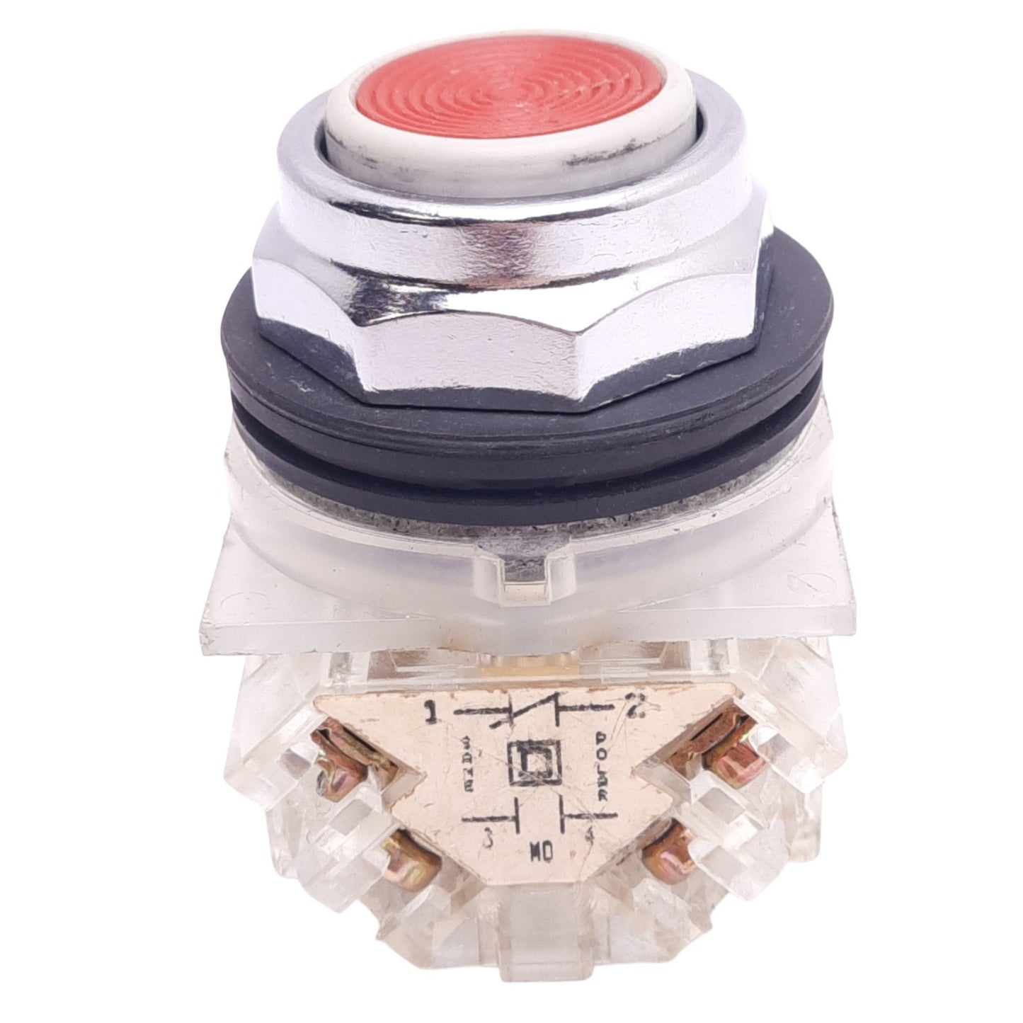 Used Schneider Electric 9001KR1RH13 Red Pushbutton Switch, ø30mm, 1NO 1NC, 600V 10A