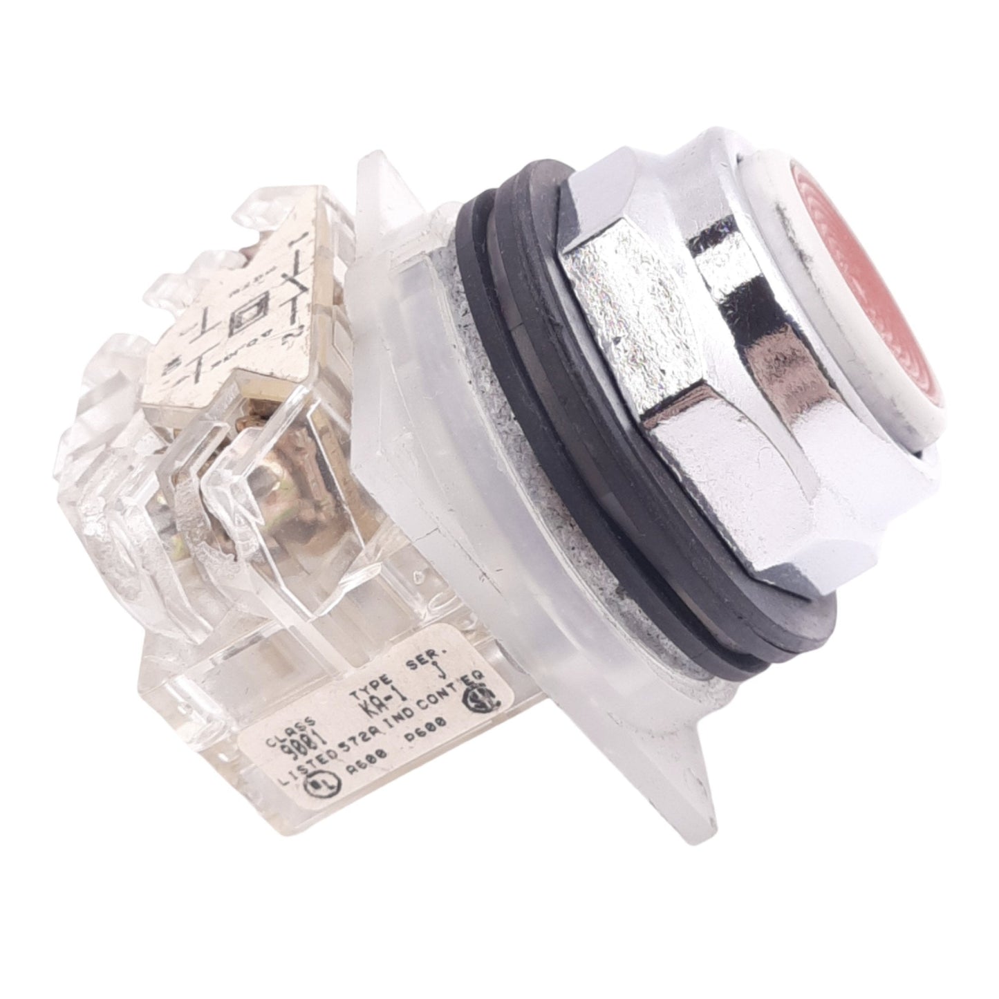 Used Schneider Electric 9001KR1RH13 Red Pushbutton Switch, ø30mm, 1NO 1NC, 600V 10A