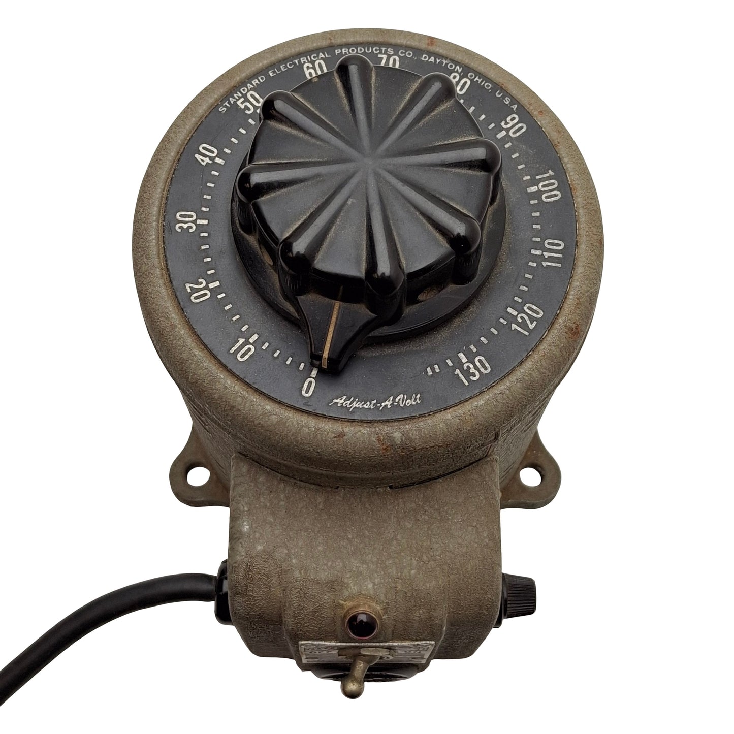 Used Staco 500B Adjust-A-Volt Autotransformer 115VAC IN, 0-135VAC Out, 1kVA NEMA 1-15