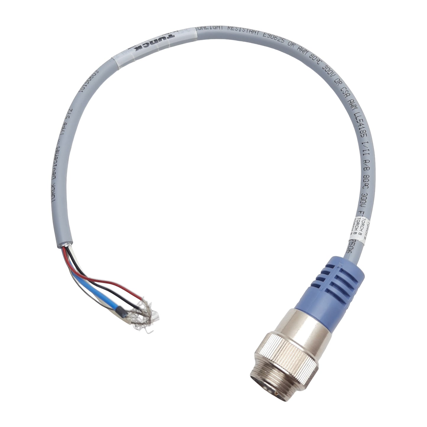 Used Turck U0133-17 BusStop Cordset 5-Pin 7/8in Minifast Male to Leads 4A 300V, 0.35m