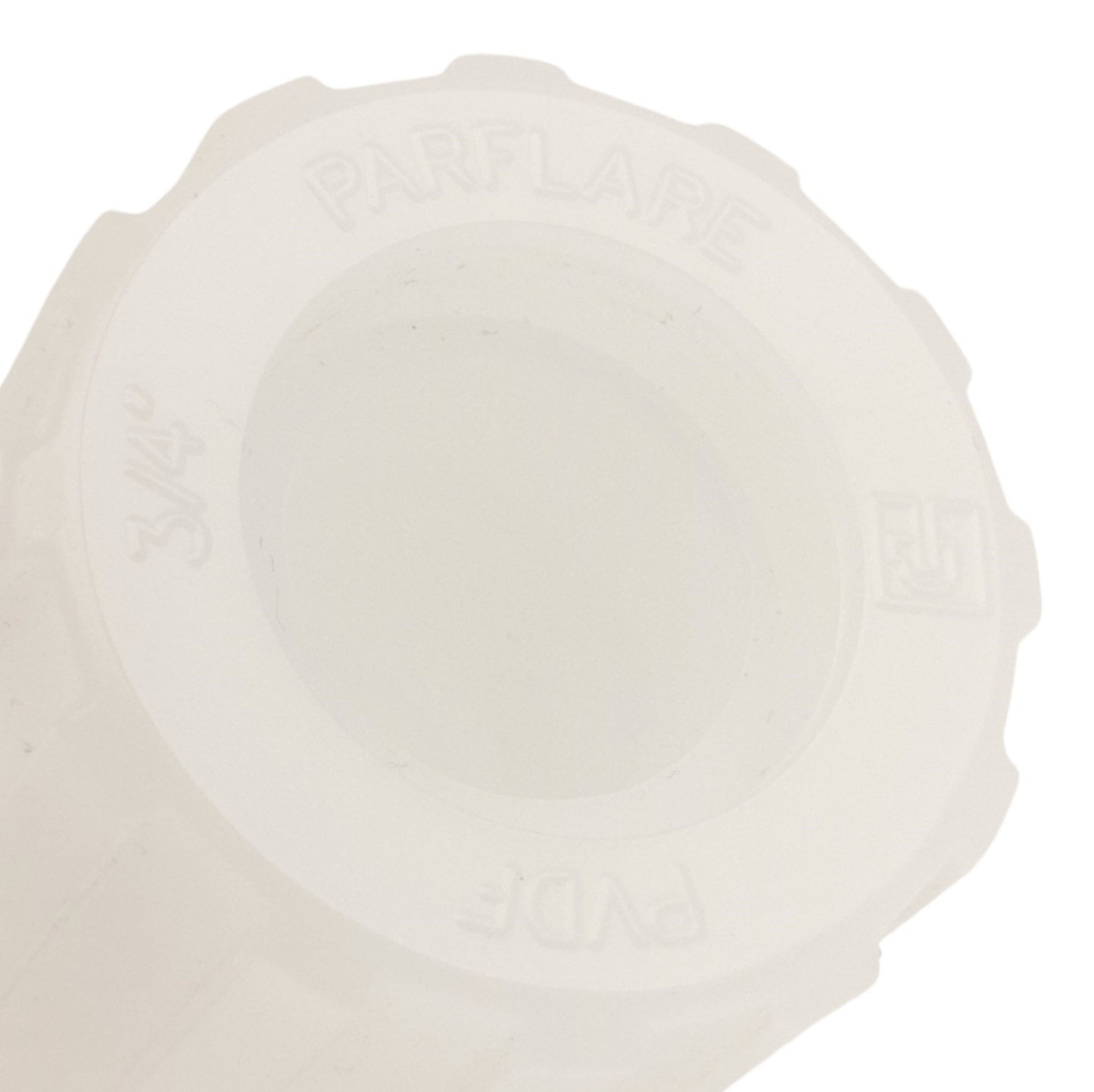 Used Parker FEC-12 Parflare Elbow Tube Fitting, PVDF Nut, 3/4in, 125psig Max