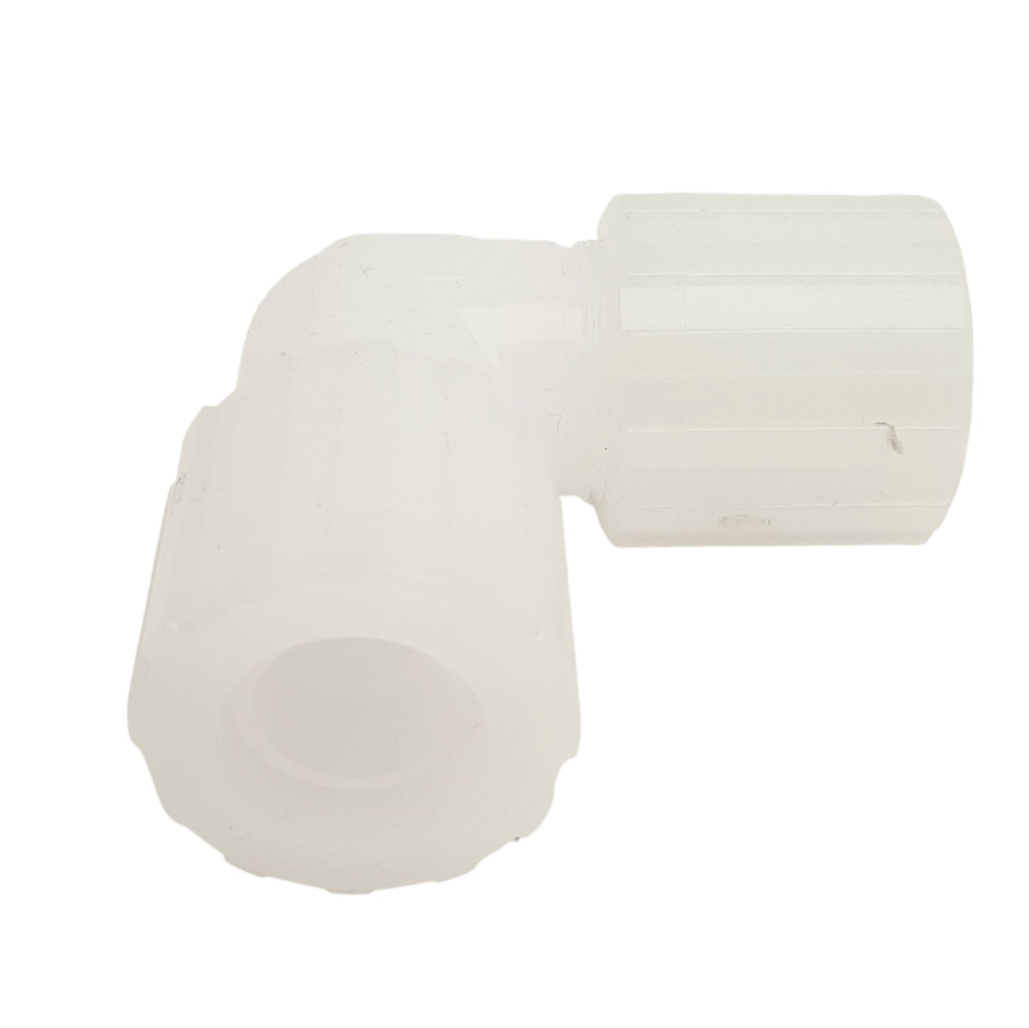 Used Parker FEC-12 Parflare Elbow Tube Fitting, PVDF Nut, 3/4in, 125psig Max