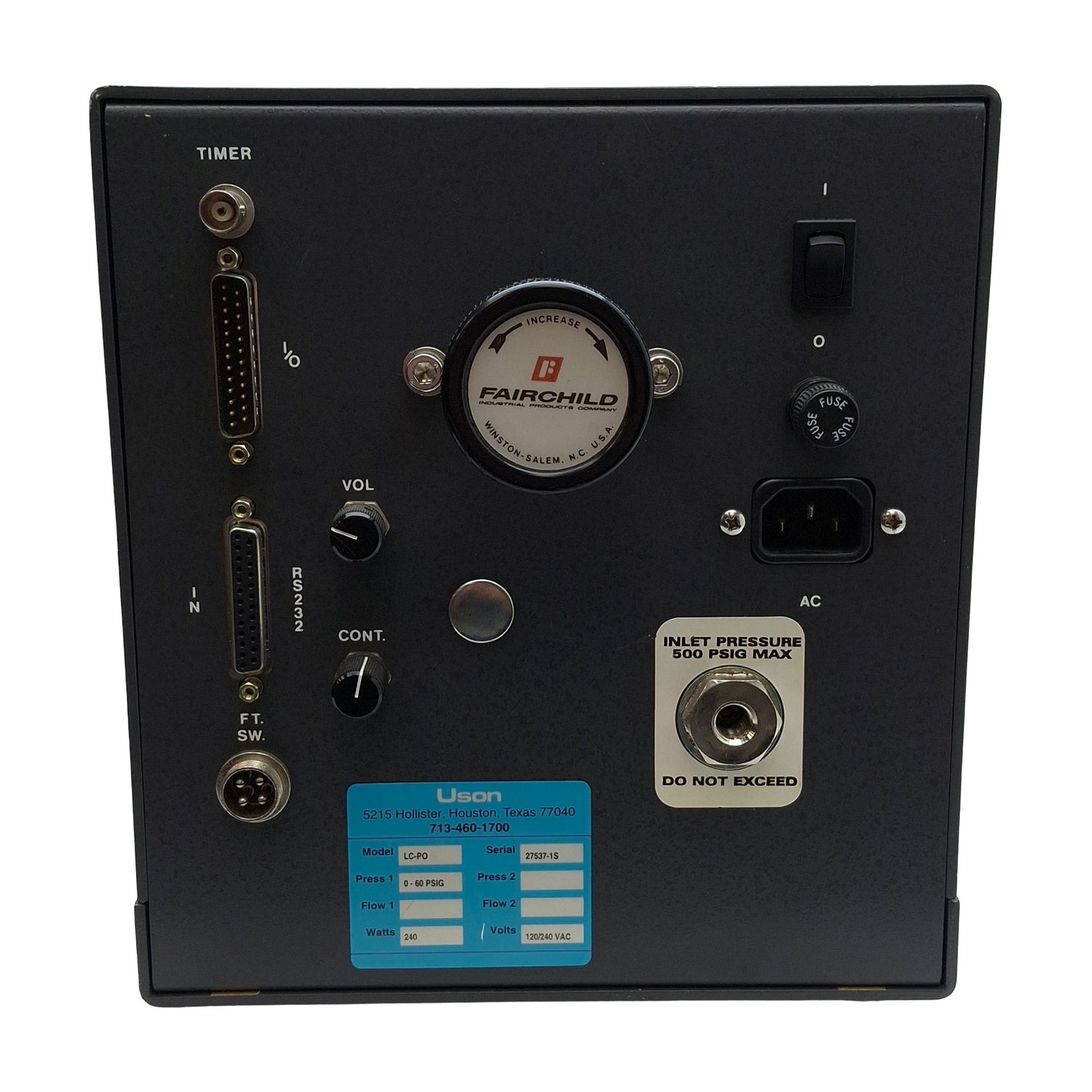 Used Uson LC-PO Sprint LC Multi-Air Pressure Decay Tester 0-60psig, RS232, 120/240VAC