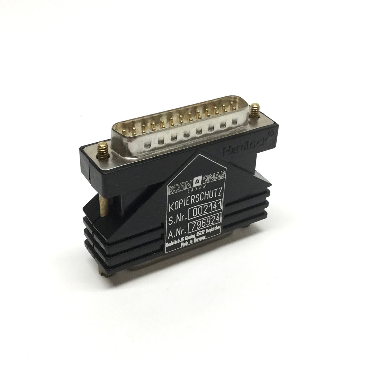 Used Rofin Sinar 796924 PC Software Dongle 25-Pin Dsub from Powerline RSM 100Q Marker