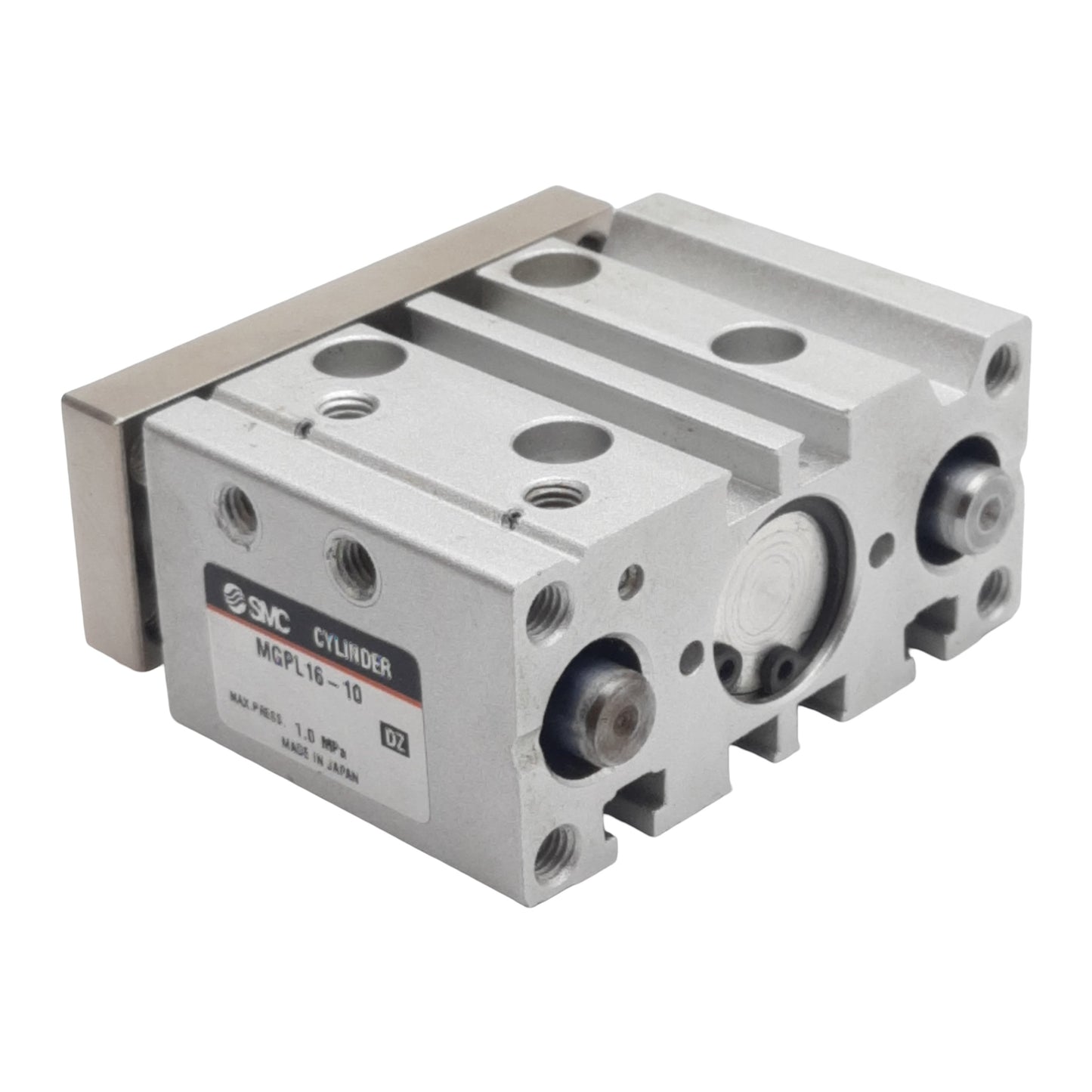 Used SMC MGPL16-10 Compact Guided Cylinder, ø16mm Bore, 10mm Stroke, M5 x 0.8, 1MPa