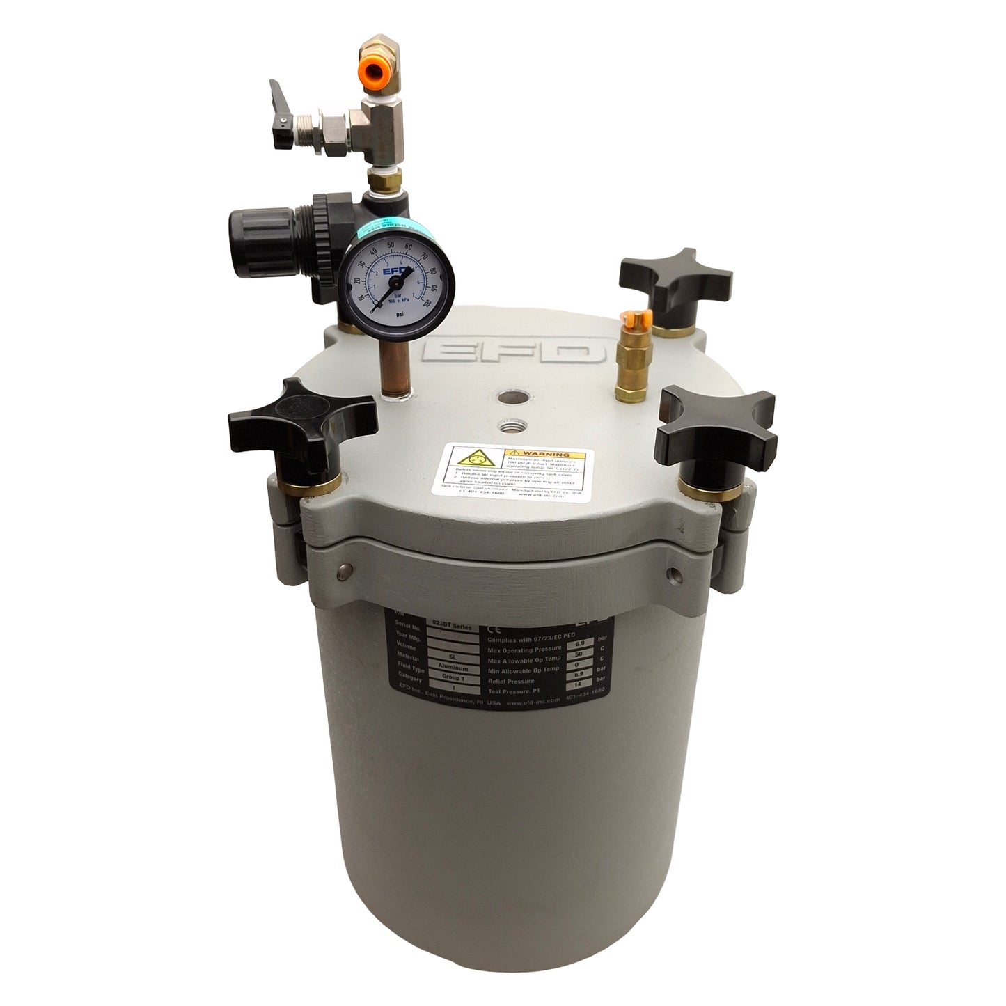 Used Nordson EFD 626DT Fluid Reservoir, Cast Aluminum, 5 Liter, 6.9bar, 0-50°C