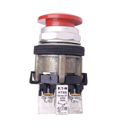 Used Eaton HT8CBRB Red Push/Pull E-Stop Button, ø30mm, 1 N.C., 600VAC/DC 12A Max