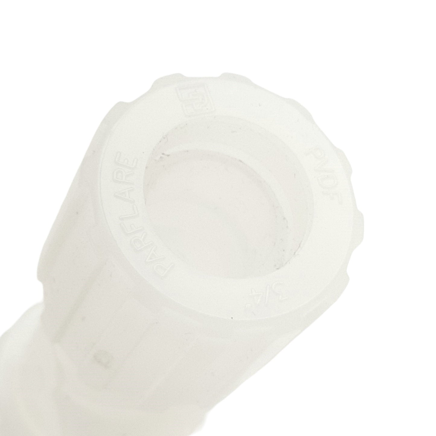 Used Parker FTCR-1212RF12RF Tee Connector Reducer, 3/4in Par/Redi-Flare, PVDF Nuts