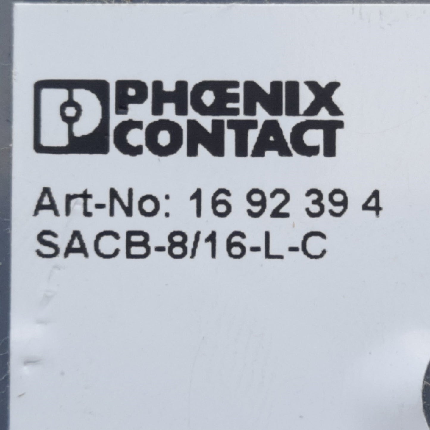 Used Phoenix Contact SACB-8/16-L-C Distributor Box, 8 M12 Slots 5-Pin, 24V DC