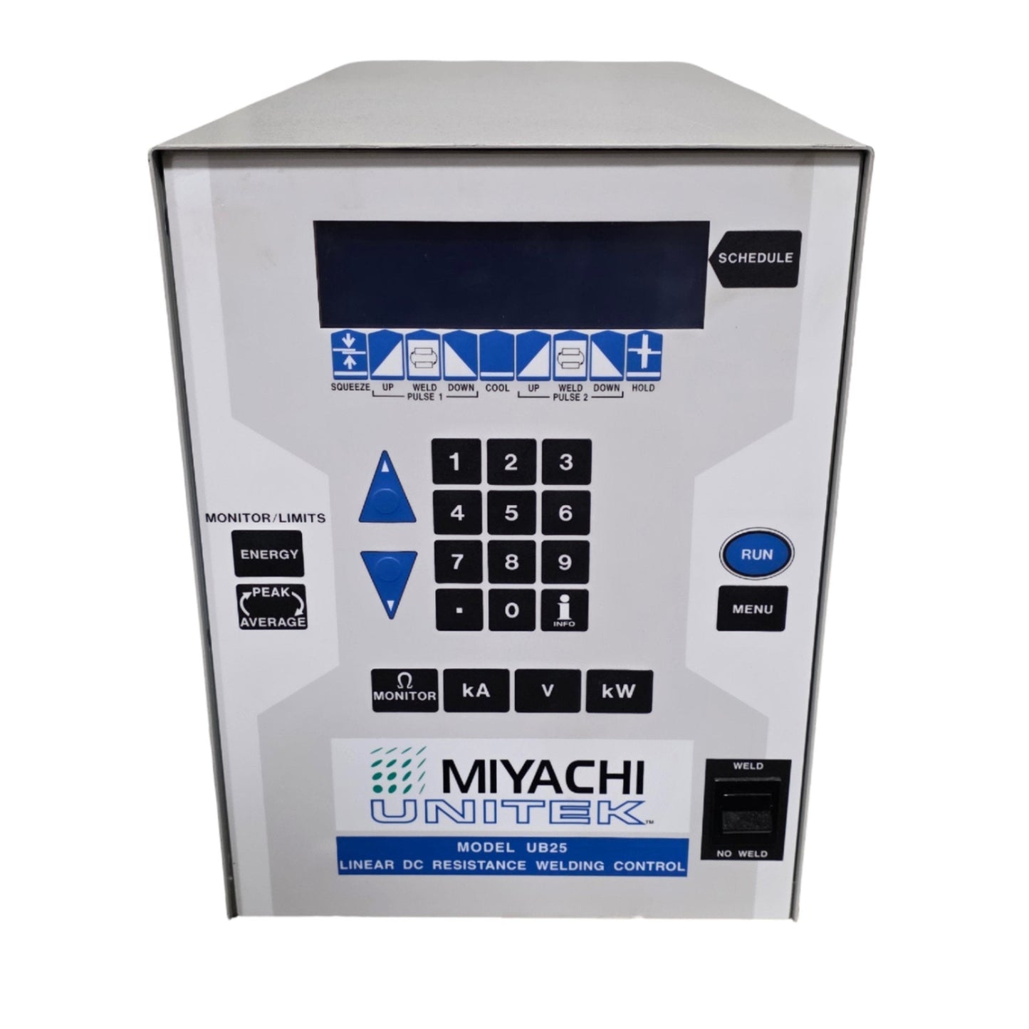 Used Unitek Miyachi 1-284-01 UB25 Linear DC Weld Controller 5-1000A, 10kW, 120VAC