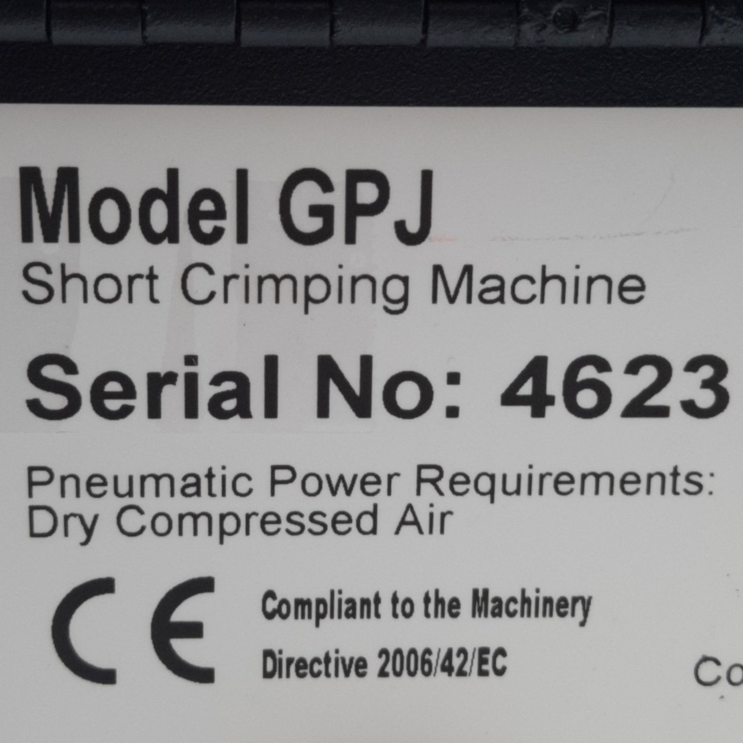 Used Blockwise GPJ Pneumatic 6-Jaw Short Center Loading Crimper, 0-5.5mm Range, 2700N