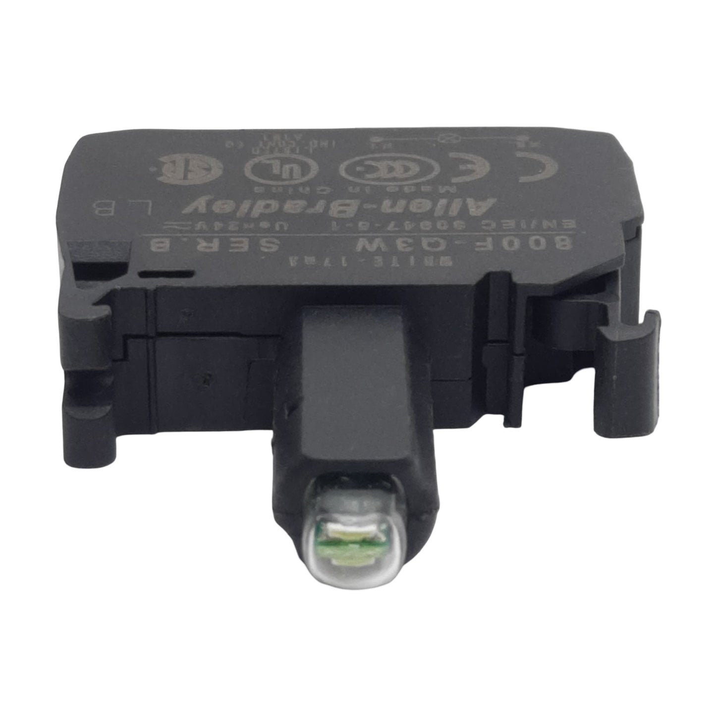 Used Allen Bradley 800F-Q3W LED Module, White 17mA, 24VAC/VDC, 22mm, Latch Mount