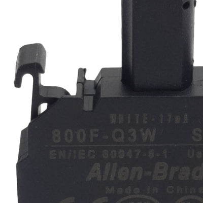 Used Allen Bradley 800F-Q3W LED Module, White 17mA, 24VAC/VDC, 22mm, Latch Mount
