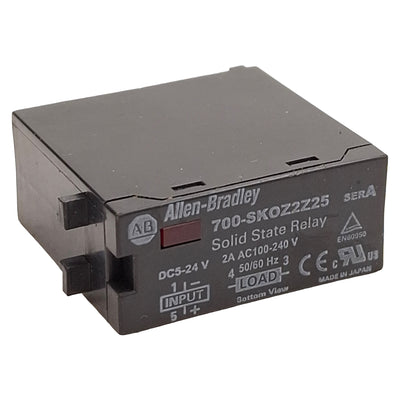Used Allen Bradley 700-SKOZ2Z25 Zero-Crossing Relay, 2A 100-240VAC, 5-24VDC Coil