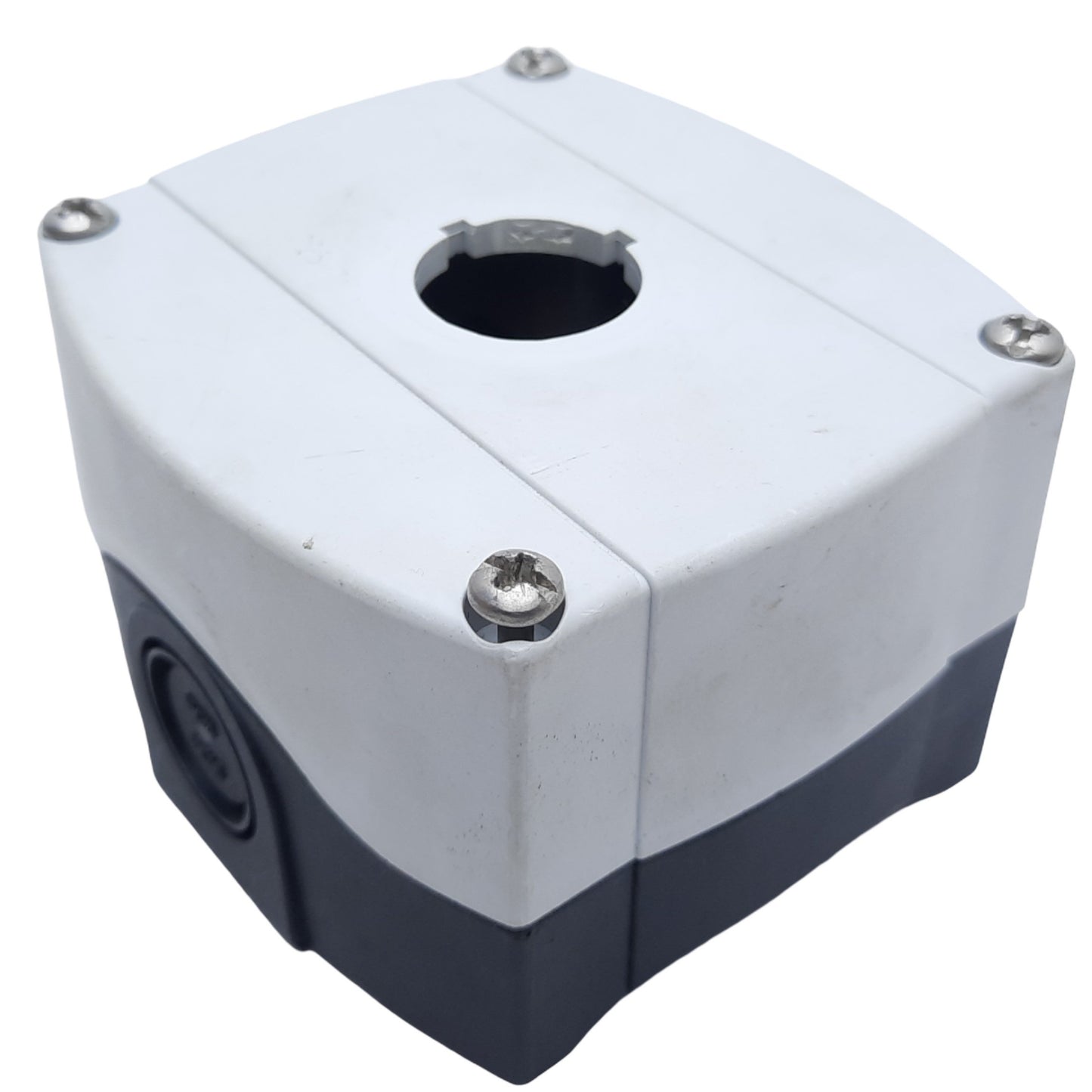 Used Allen Bradley 800F-1PP Pushbutton Enclosure ONLY, 1 Hole, I.D. 58mm x 59mm ø22mm