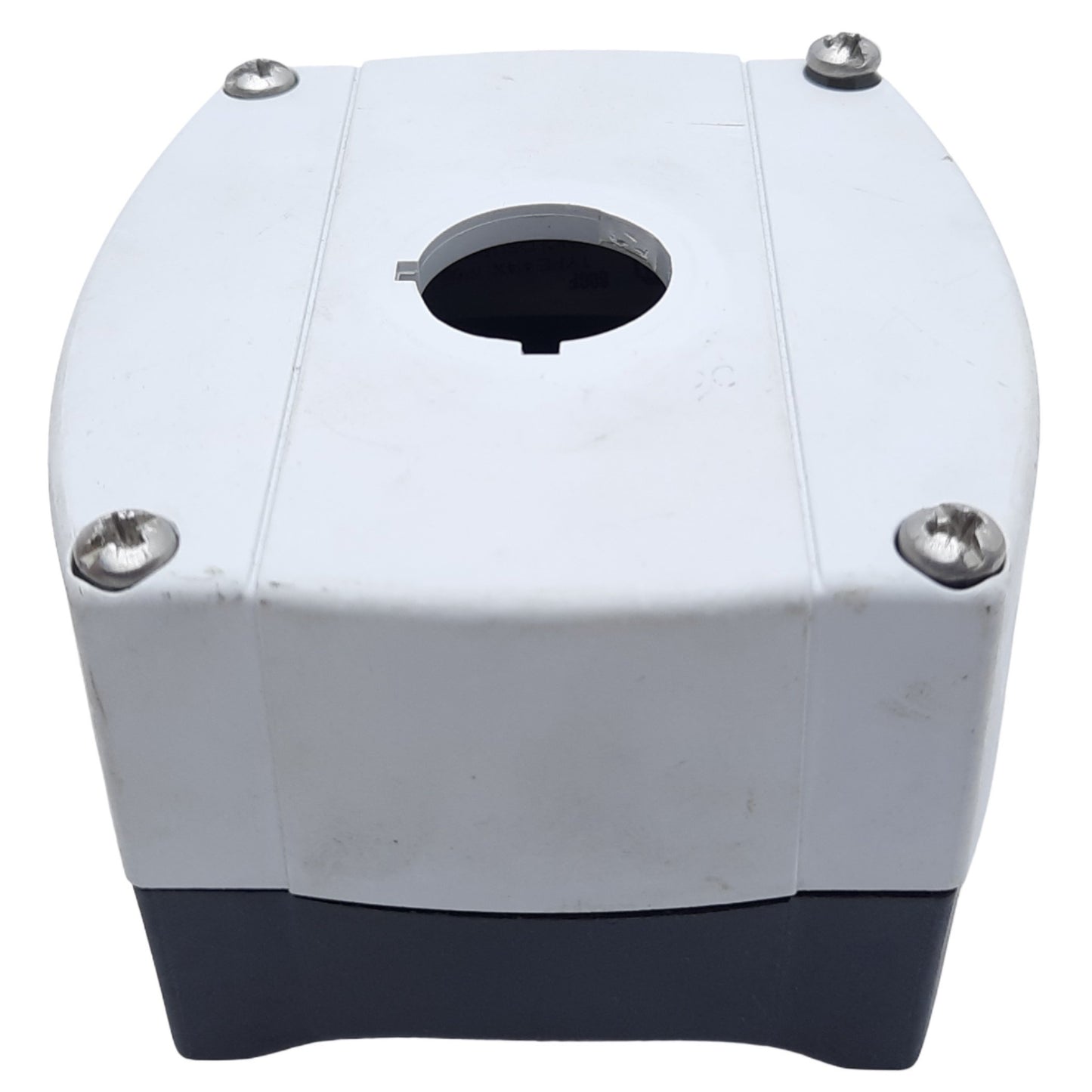 Used Allen Bradley 800F-1PP Pushbutton Enclosure ONLY, 1 Hole, I.D. 58mm x 59mm ø22mm