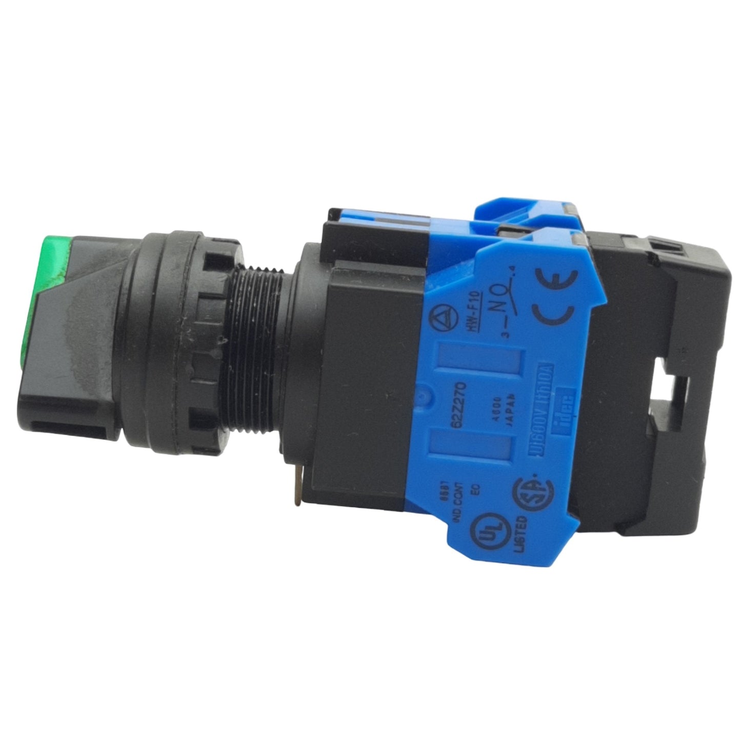 Used IDEC HW1F-2F20QD-G-24V Green 2-Position Maintained Selector Switch ø22mm, 2NO