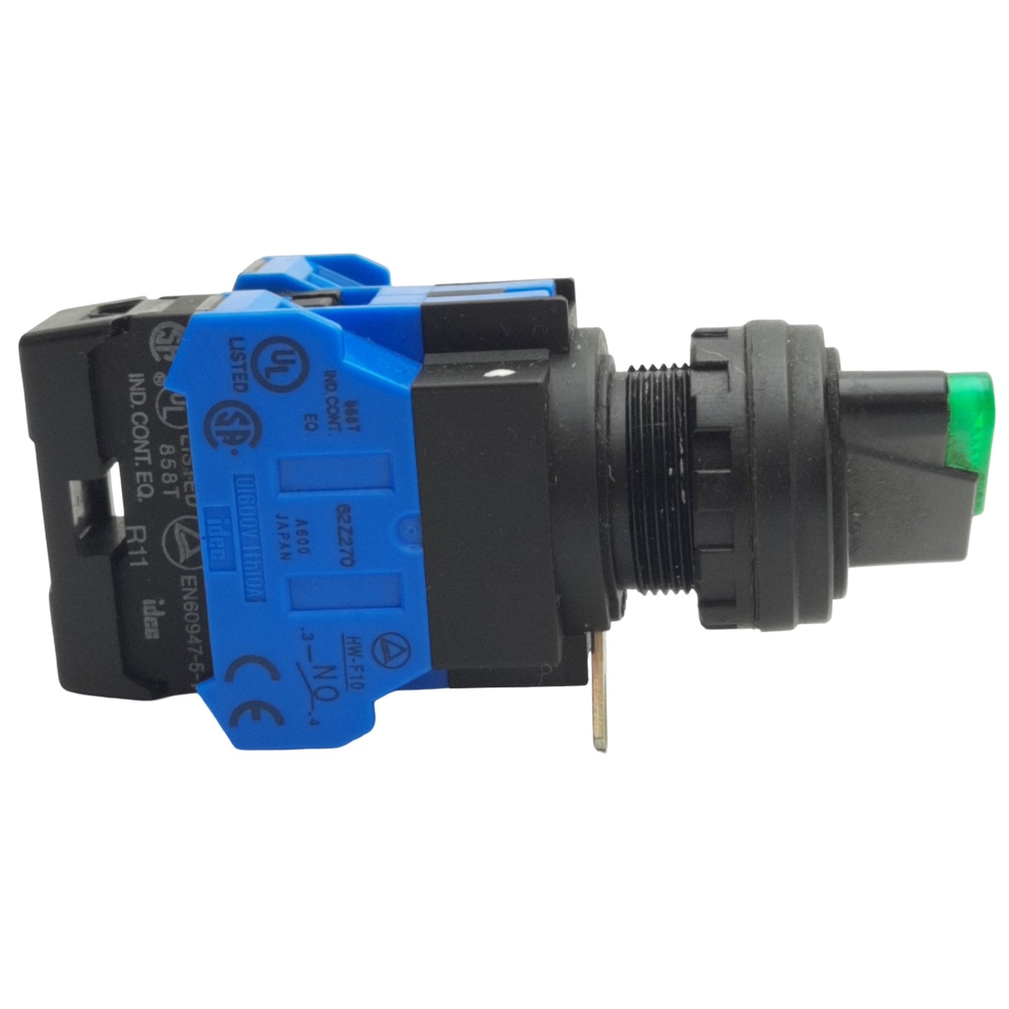 Used IDEC HW1F-2F20QD-G-24V Green 2-Position Maintained Selector Switch ø22mm, 2NO