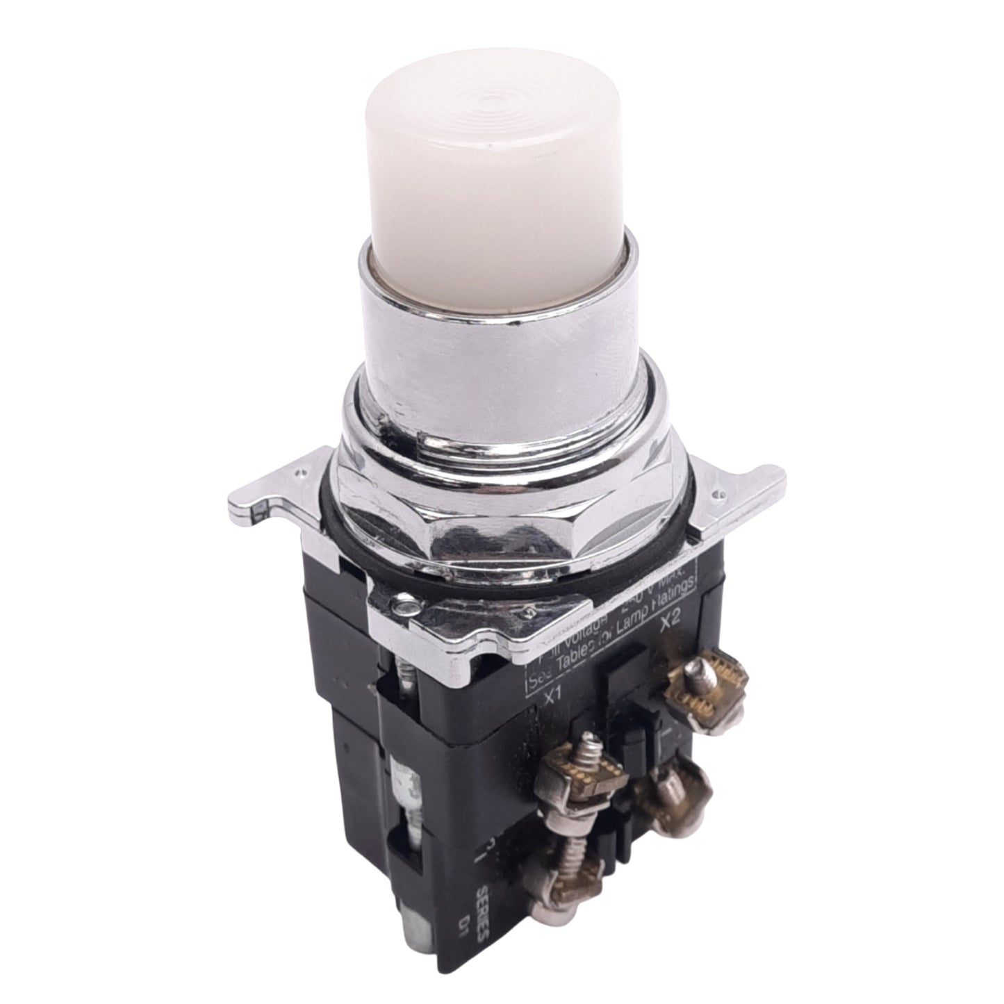 New – Open box Eaton 10250T476C26-1 White Illuminated Pushbutton, 30mm, 1NO 1NC, 24V Lamp