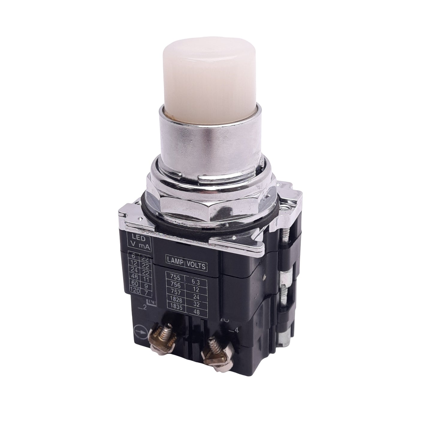 New – Open box Eaton 10250T476C26-1 White Illuminated Pushbutton, 30mm, 1NO 1NC, 24V Lamp