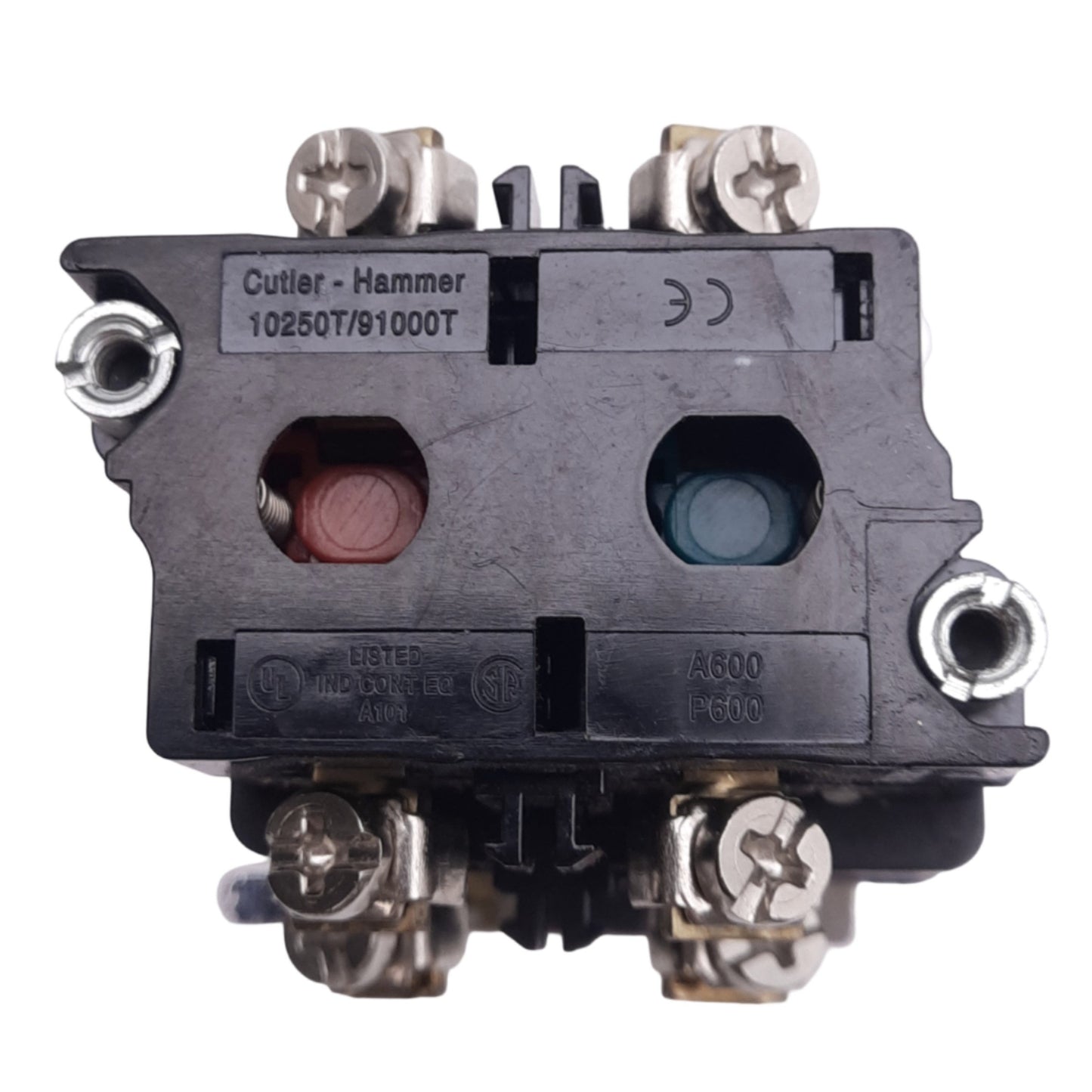 New – Open box Eaton 10250T476C26-1 White Illuminated Pushbutton, 30mm, 1NO 1NC, 24V Lamp