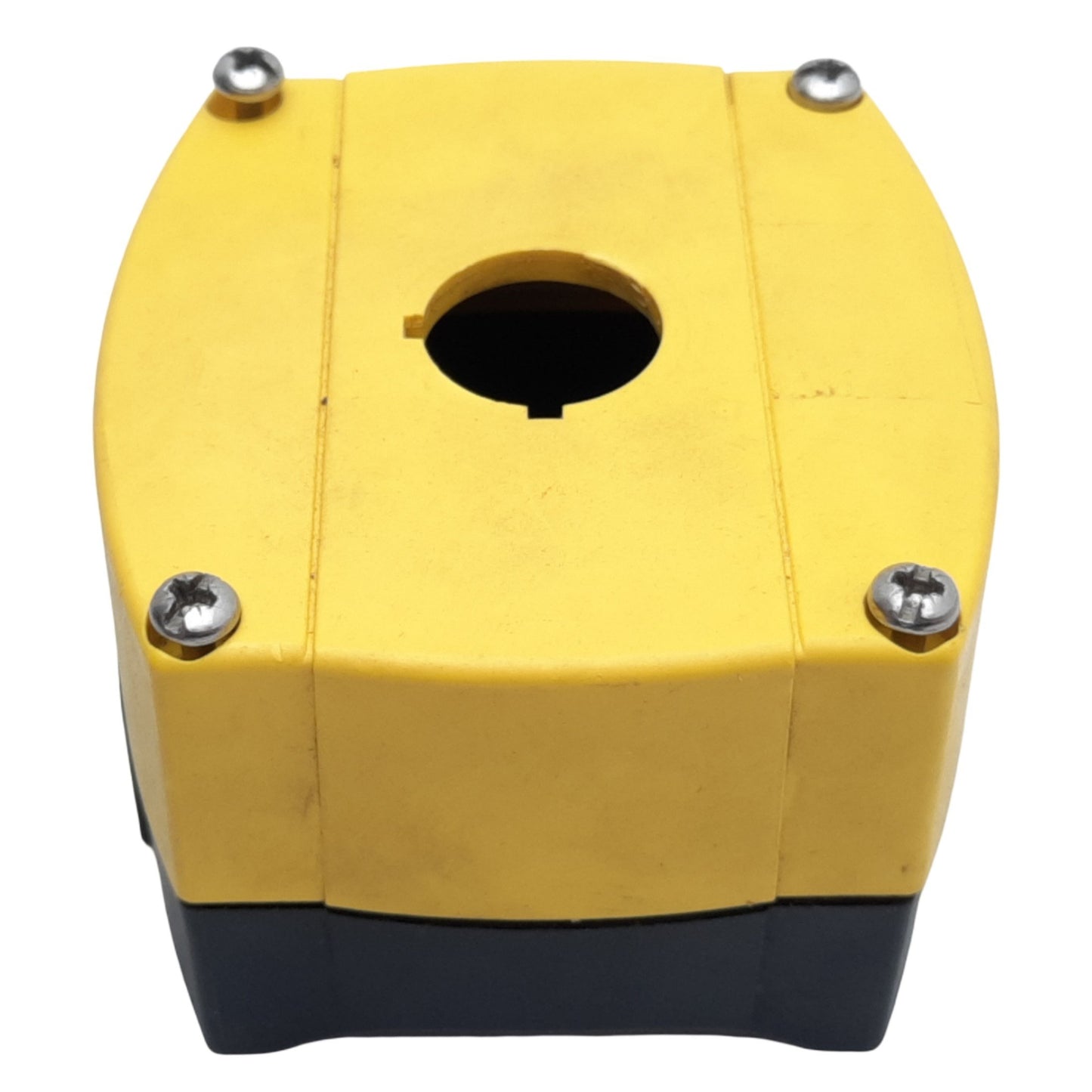 Used Allen Bradley 800F-1YP Push Button Enclosure ONLY, 1 Hole, I.D 58mm x 59mm ø22mm